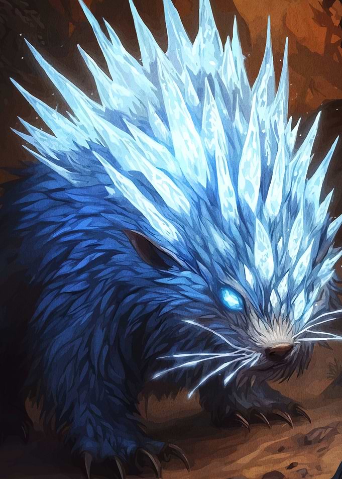 Ice Porcupine Fantasy Creature