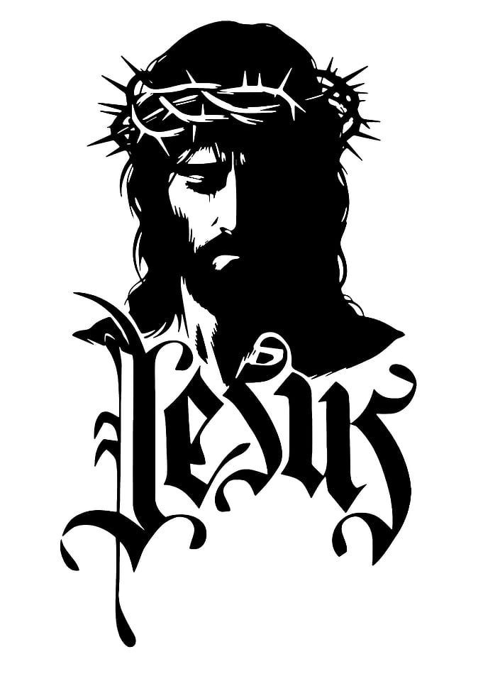 Jesus Christ Black and White Portrait