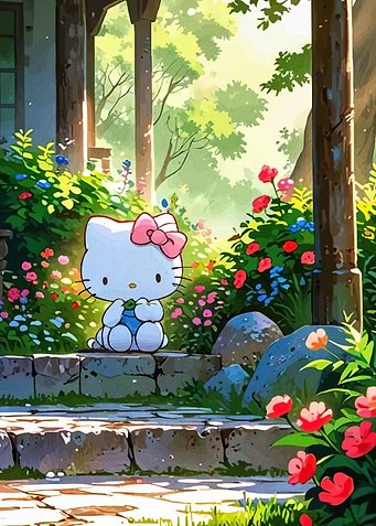 Hello Kitty Floral Garden
