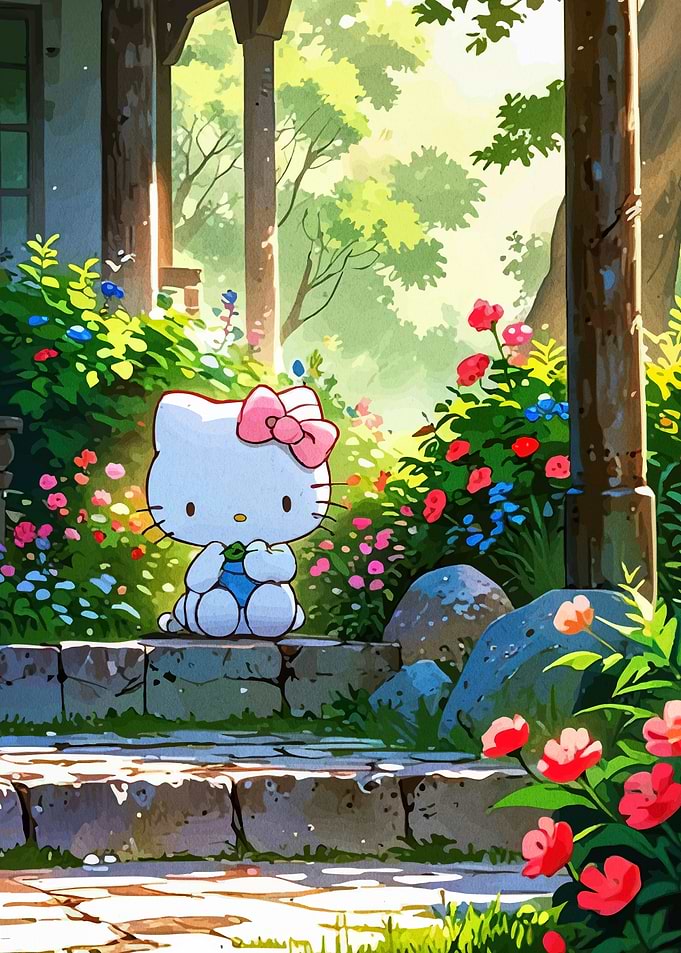 Hello Kitty Floral Garden