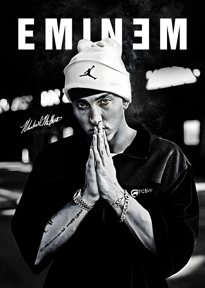 Eminem Black and White Portrait