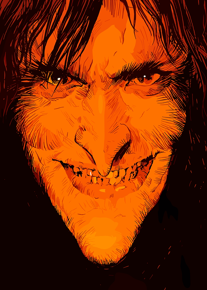 Creepy Orange Face with Long Hair