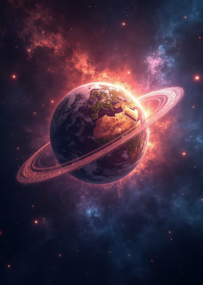 Ringed Earth in Space