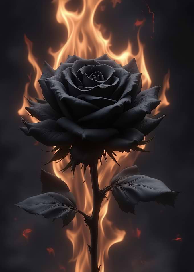 Black Rose in Flames