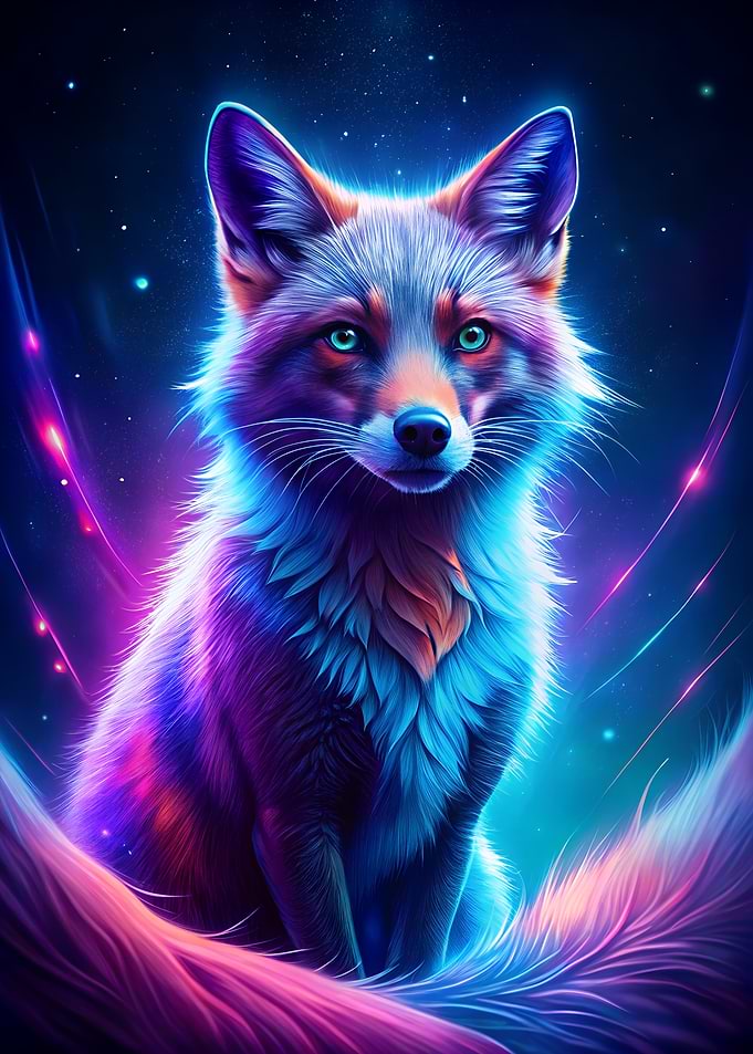 Neon Fox Portrait