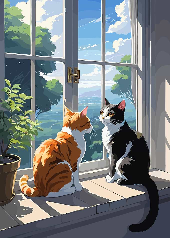 Cats by the Window