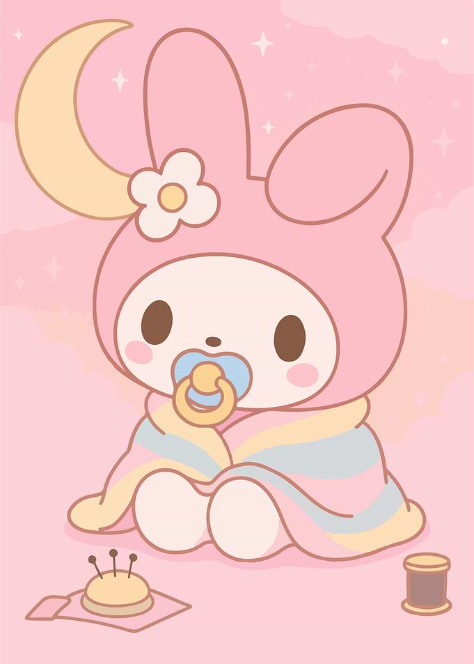Cute My Melody Baby Illustration