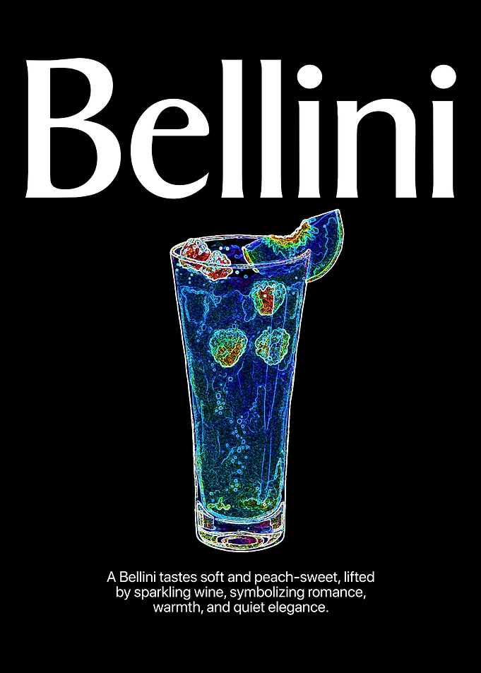Minimalist Bellini Poster – Elegant Bold Cocktail Art Print