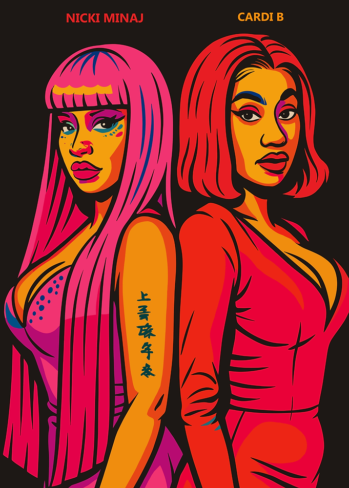 Nicki Minaj and Cardi B Illustration