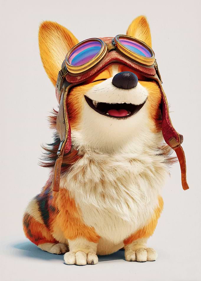 Smiling Corgi Aviator