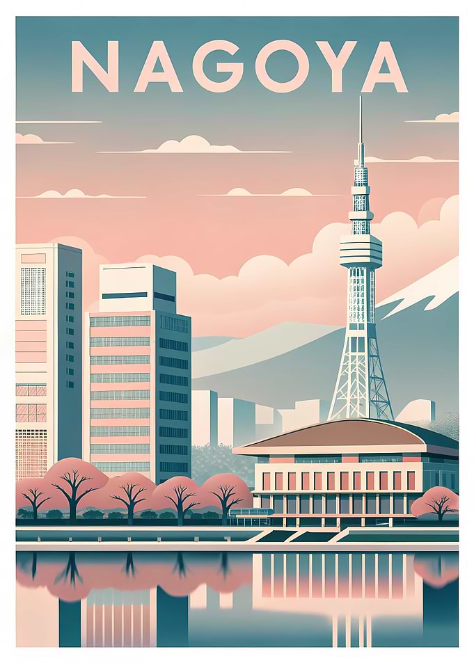Nagoya Cityscape Illustration