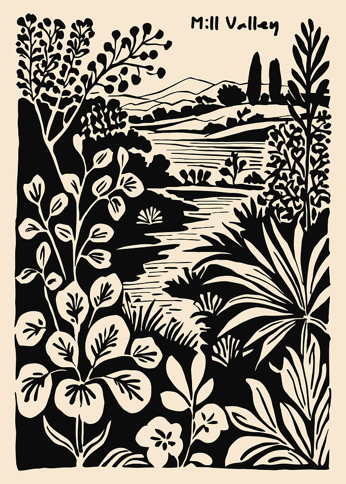 Mill Valley Landscape Illustration