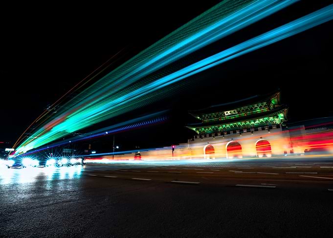 Light Trails at Gwanghwamun Gate