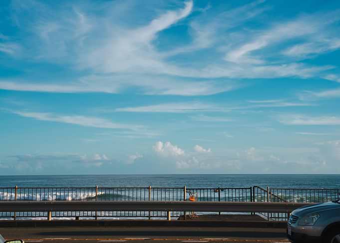 Ocean view from the road