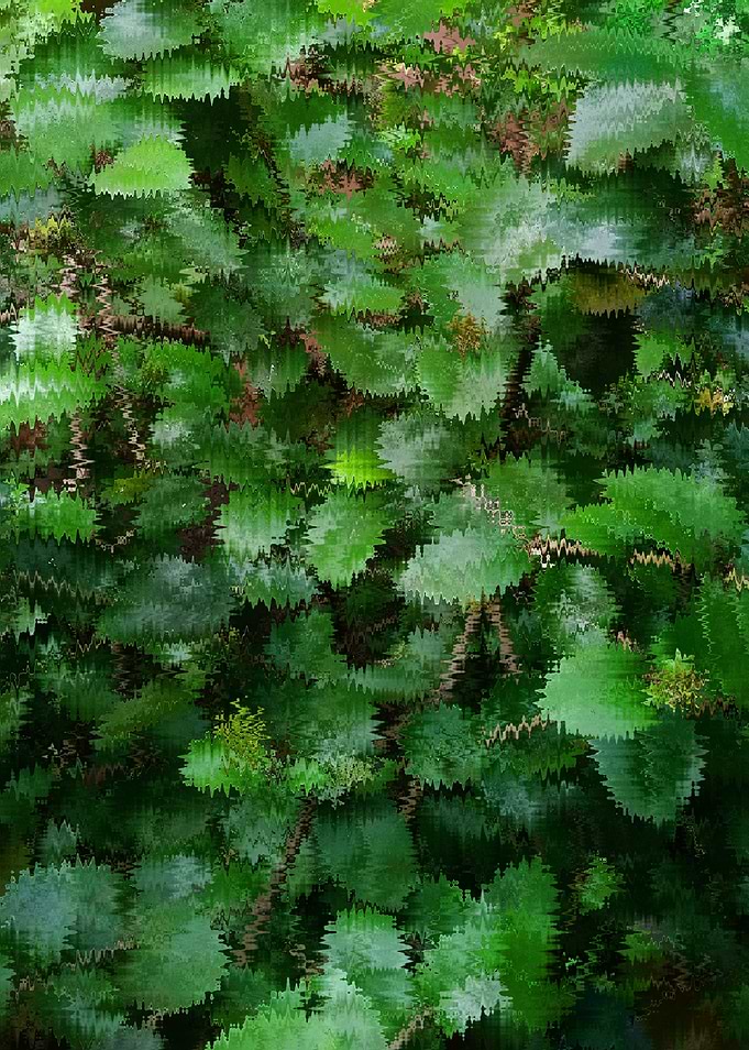 Abstract Green Leaves Pattern DSG1