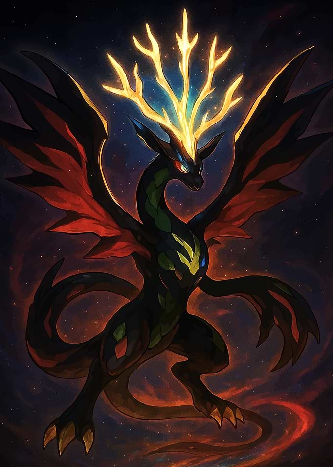 Majestic Dragon Glowing Antlers
