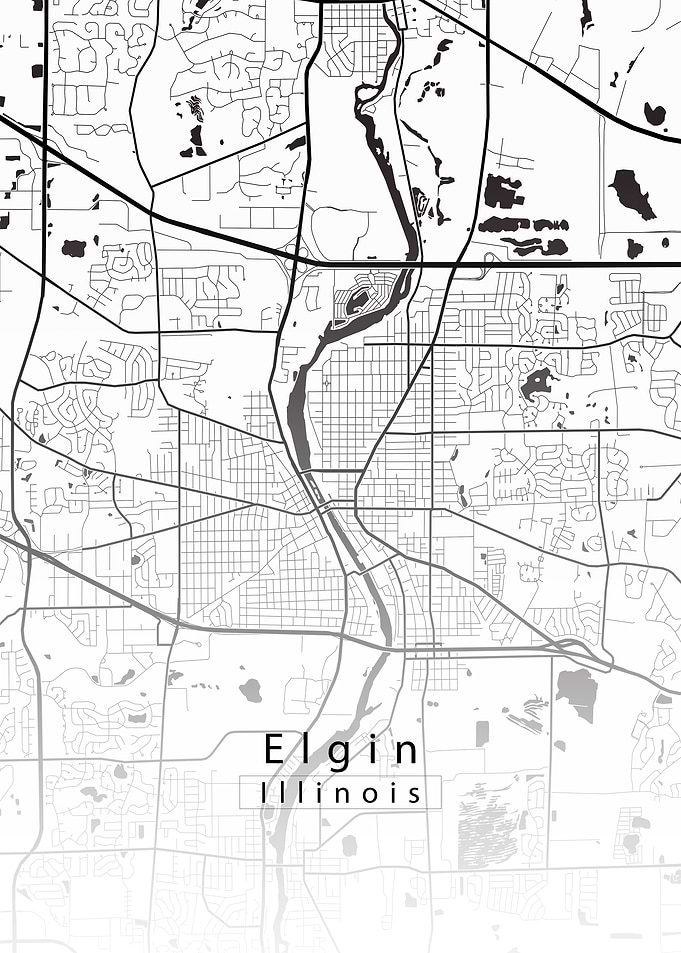 Elgin Illinois City Map