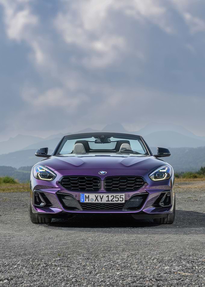 Purple BMW Z4 Roadster Front View