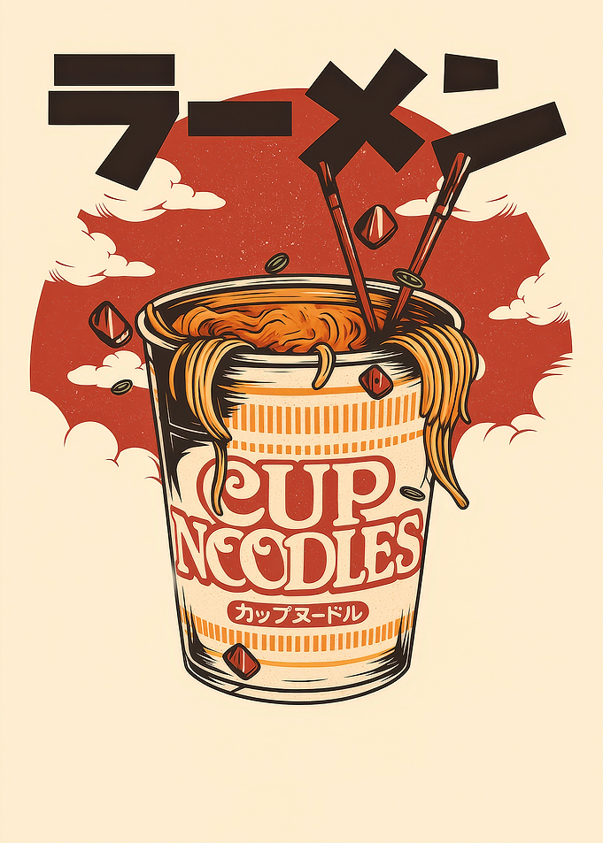 Cup Noodles Ramen Illustration