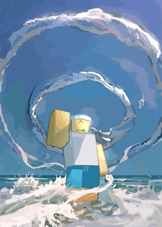 Roblox Character with Water Vortex