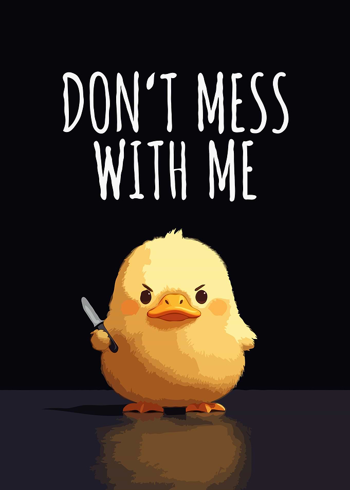 Angry Chick with Knife