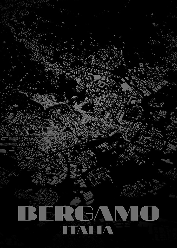 Bergamo, Italy - Cityscape Map