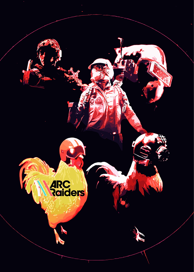 Arc Raiders Poster with Chickens