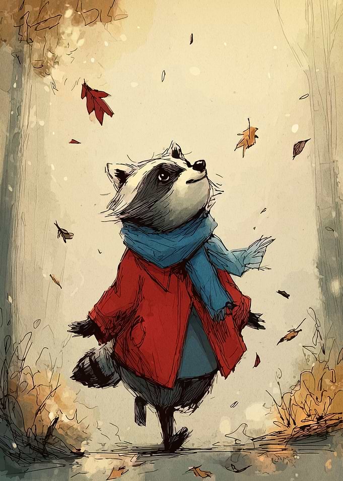 Raccoon in Autumn
