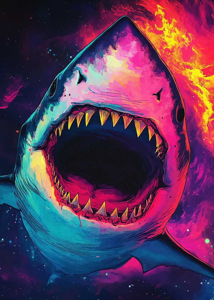 Cosmic Shark Open Mouth