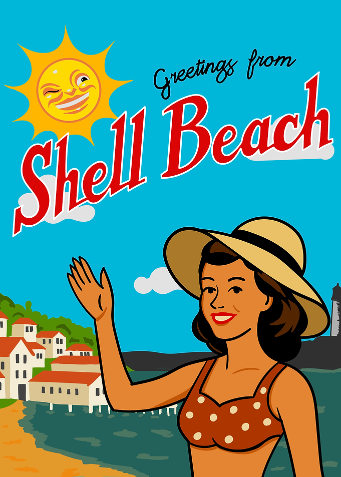 Greetings from Shell Beach Postcard