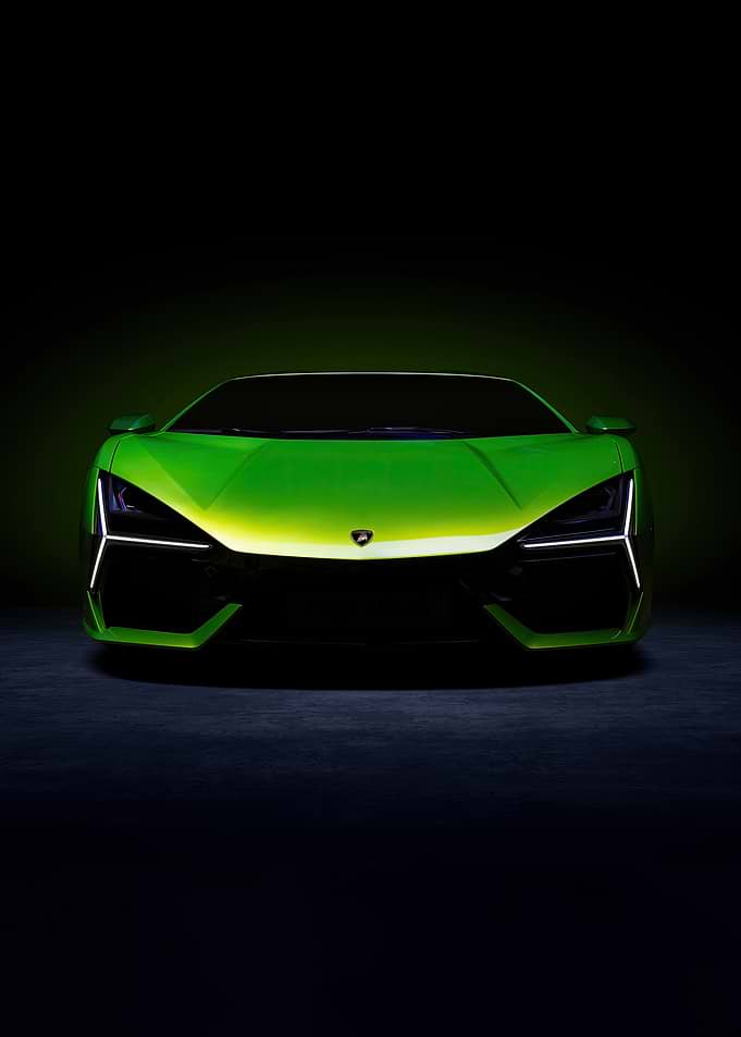 Green Lamborghini Front View