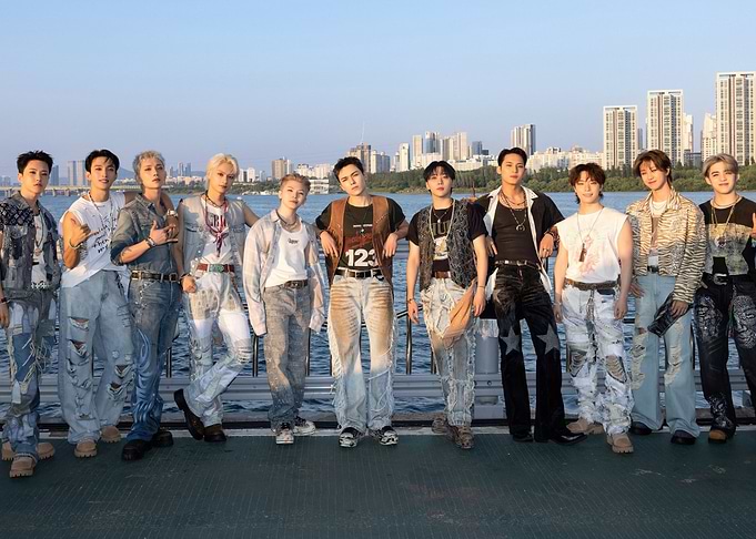 SEVENTEEN group photo outdoors