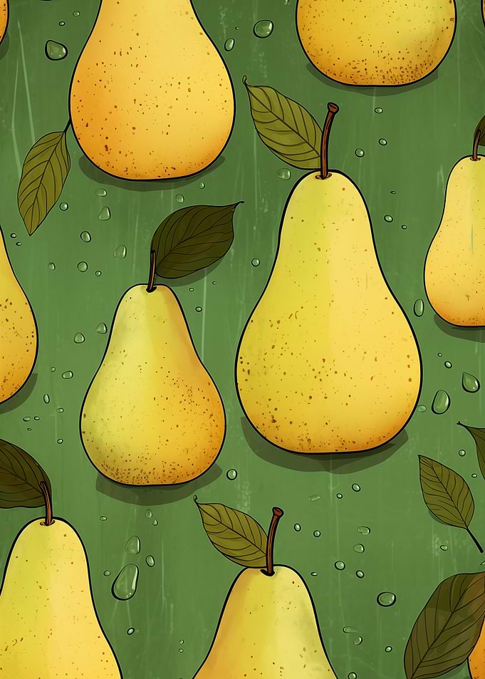 Pear Pattern on Green