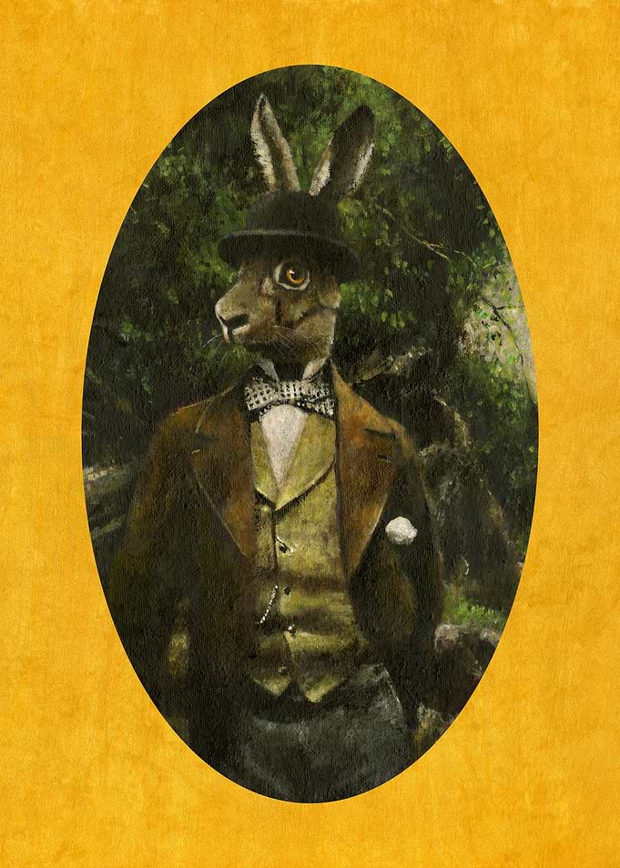 Victorian Hare Gentleman On Gold