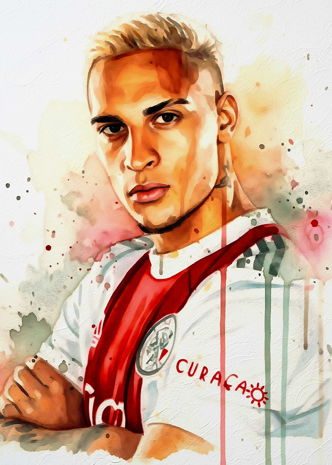 Antony Football Player Watercolor Portrait