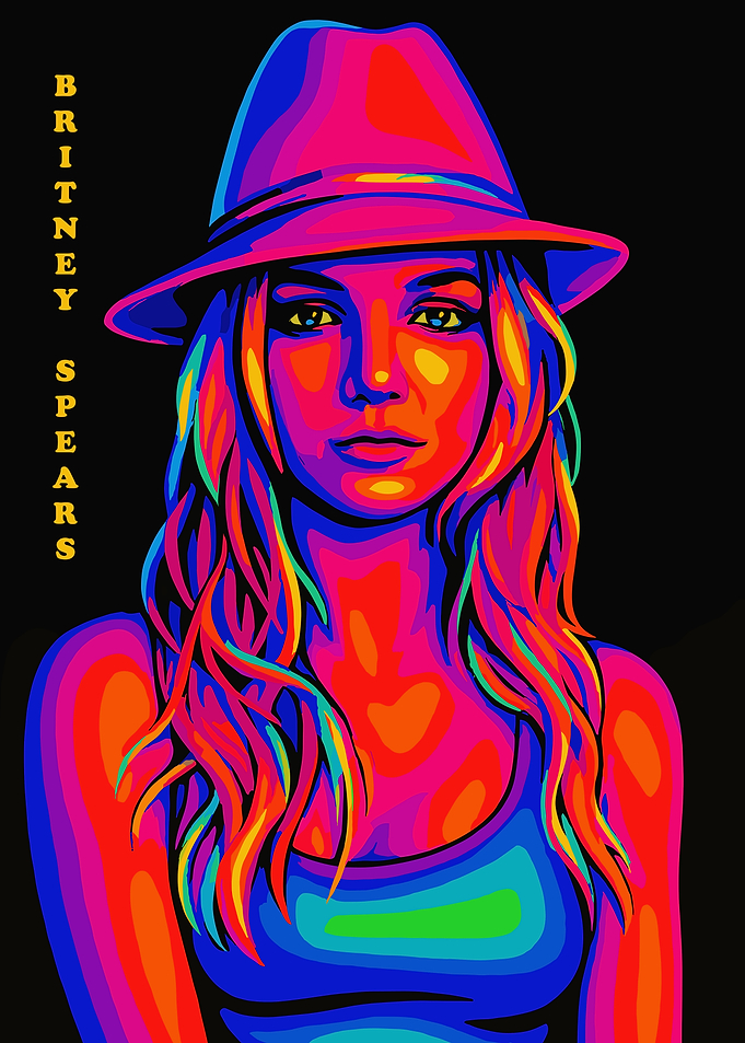 Britney Spears Colorful Portrait