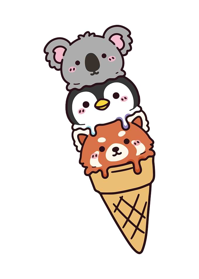 Cute Animal Ice Cream Cone