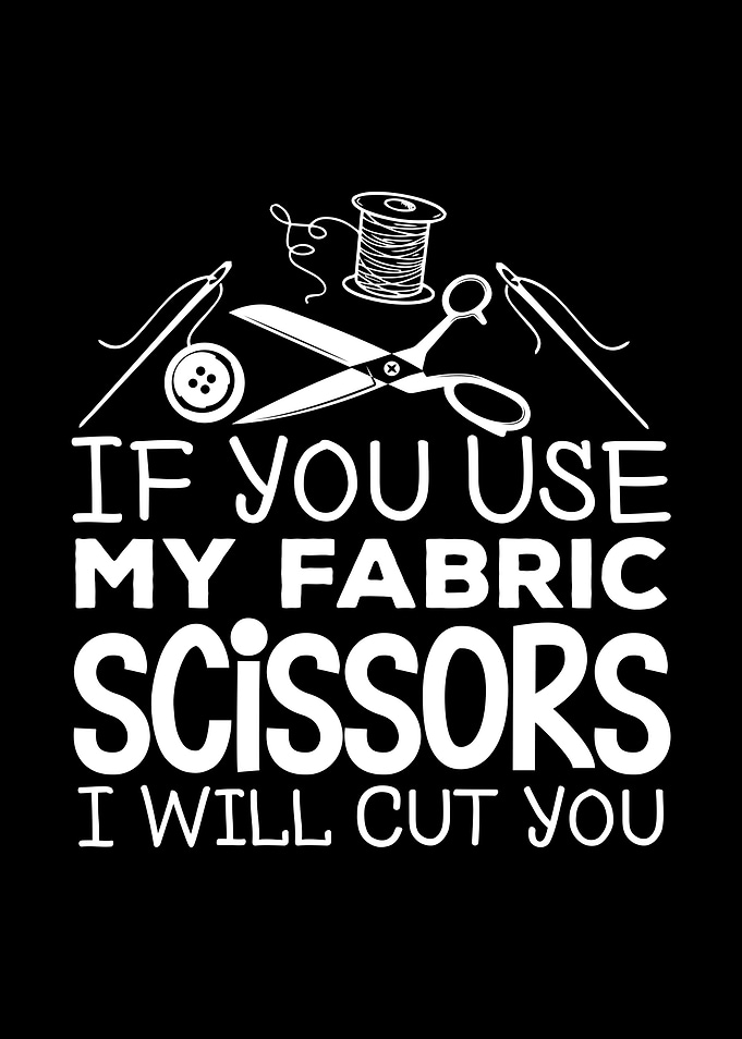 Fabric Scissors Warning