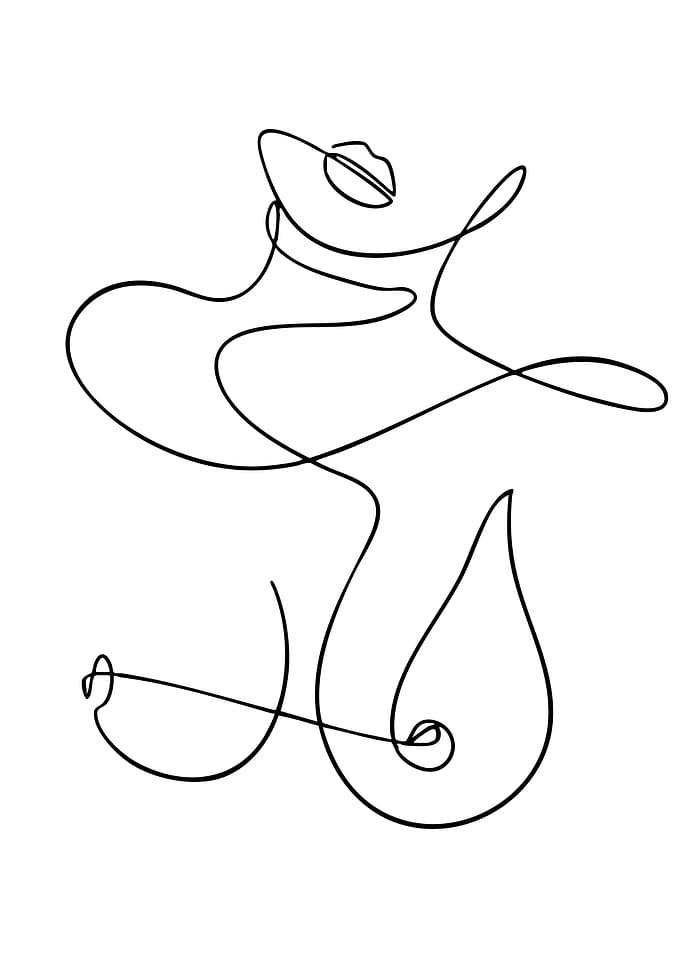 Abstract Woman Line Art