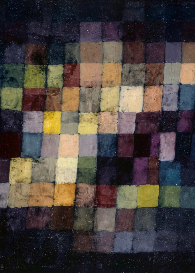 Abstract Square Pattern Painting, paul klee