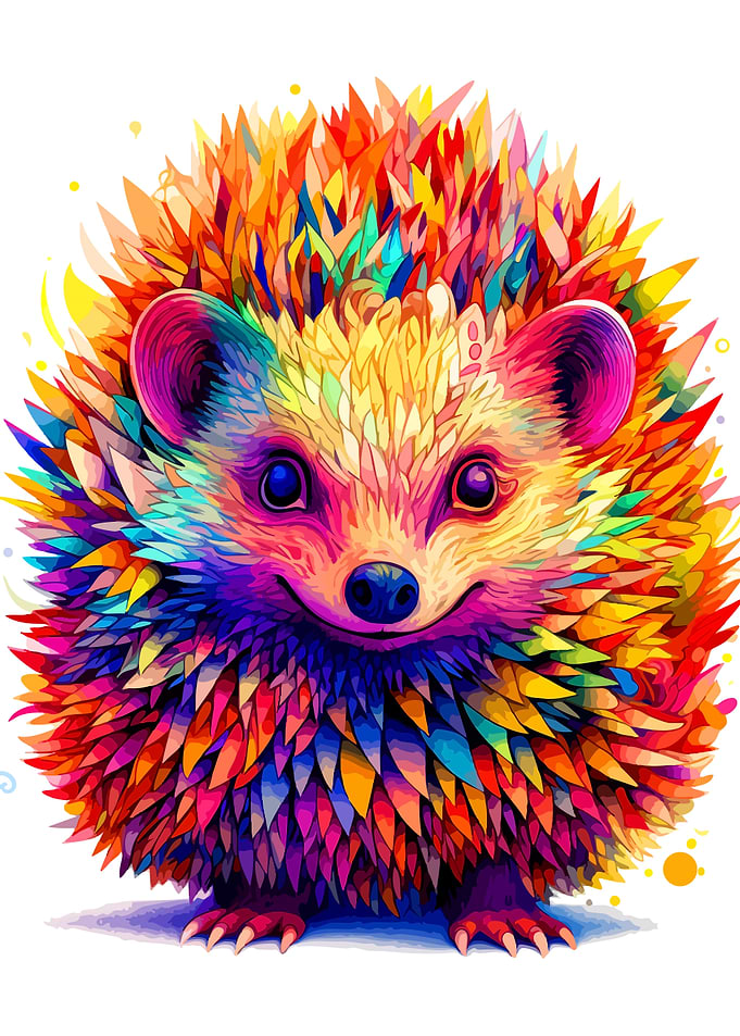Colorful Hedgehog Illustration