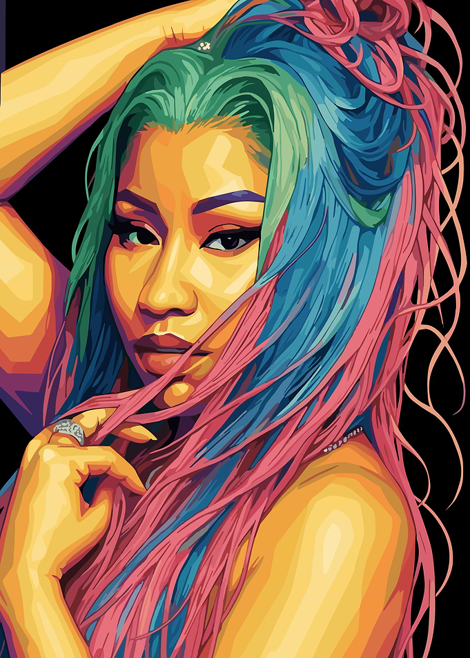 Nicki Minaj Colorful Portrait