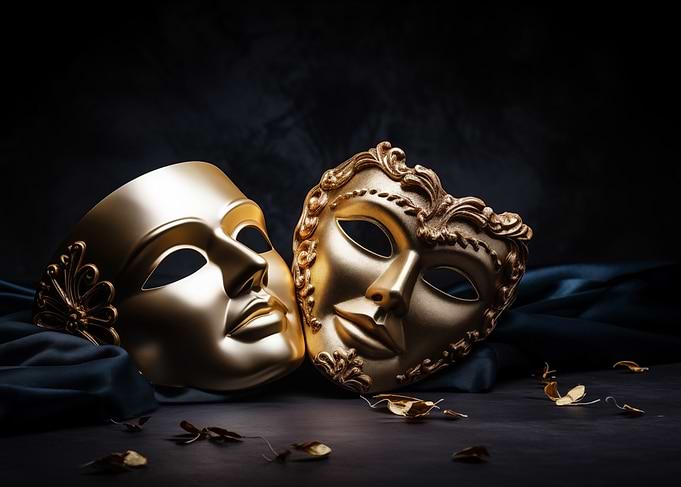 Golden Venetian Masks