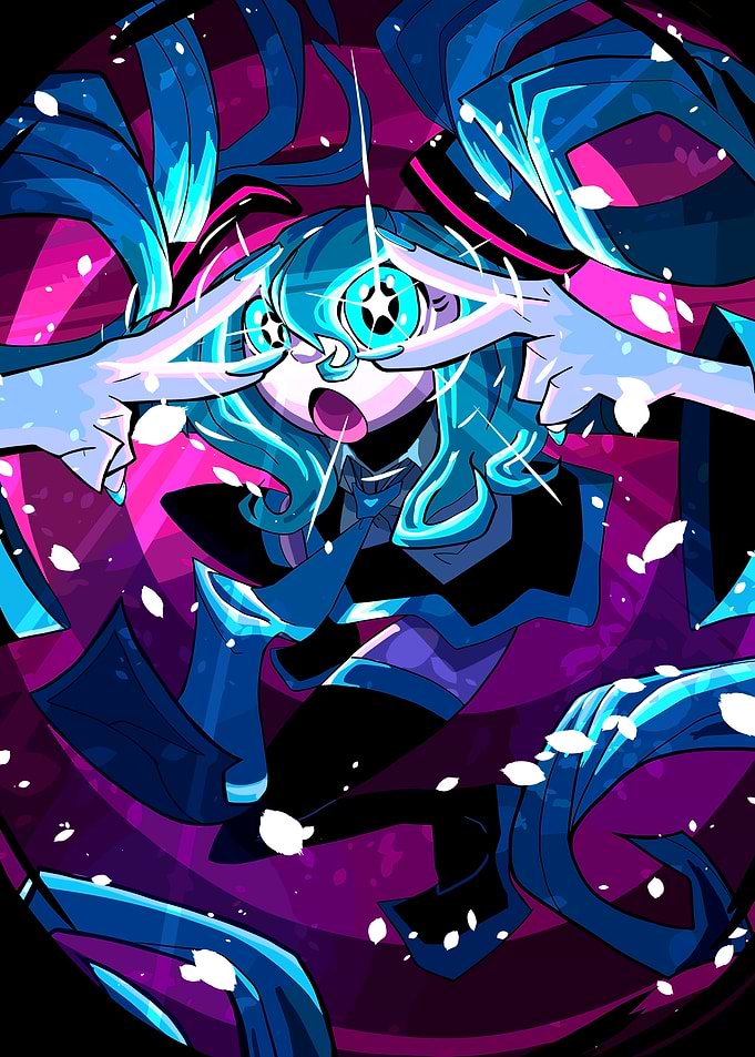 Anime Girl with Turquoise Hair