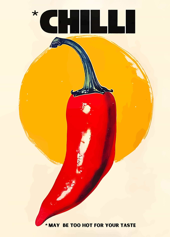 Chilli Pepper Vintage Style Poster
