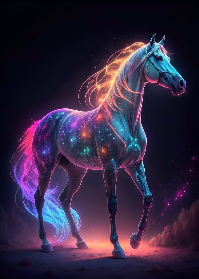 Neon Galaxy Horse
