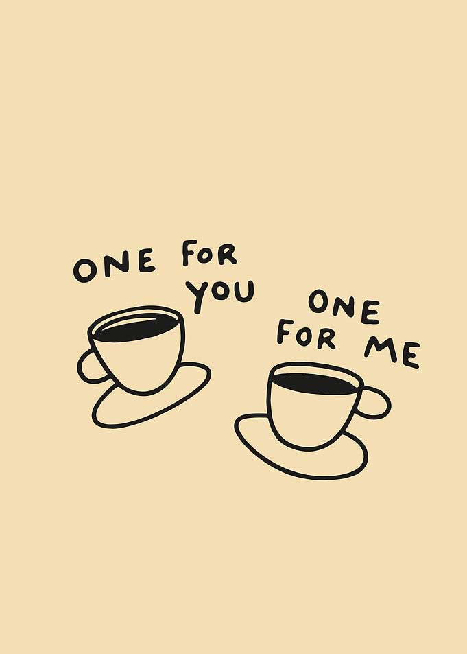 Two Cups of Coffee Illustration