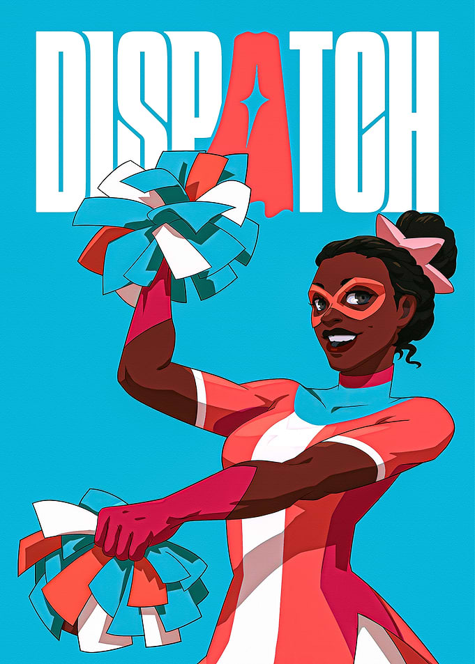 Dispatch Cheerleader Superhero Cartoon Illustration