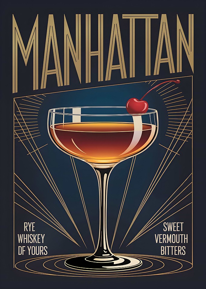 Manhattan Cocktail Art Deco
