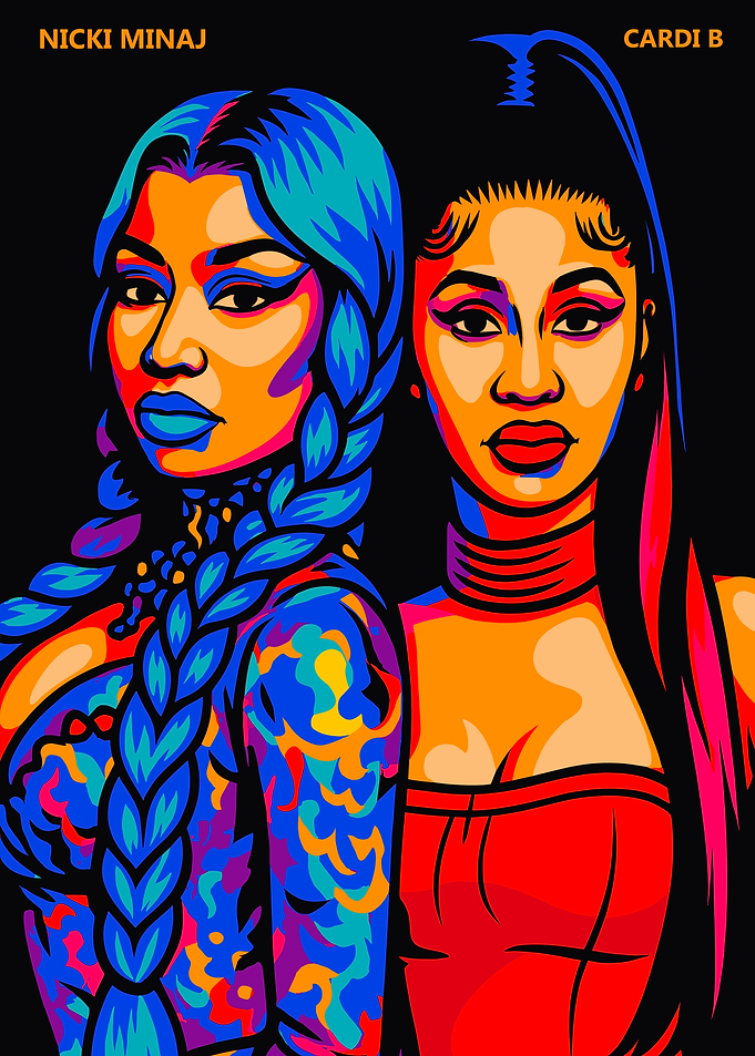 Nicki Minaj and Cardi B Portrait